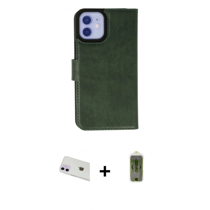 MARSİLYAN™- iPhone 12 Kılıf Siluet Işık Serisi - Siyah Joko Magic 5D Hayalet Cam + Rainbow Kamera Lens Koruma Cam - MR