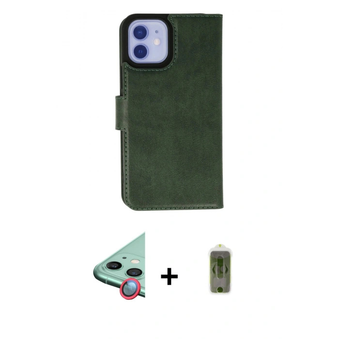 MARSİLYAN™- iPhone 12 Kılıf Siluet Işık Serisi - Siyah Joko Magic 5D Hayalet Cam + Raze Metal Kamera Lens - KI