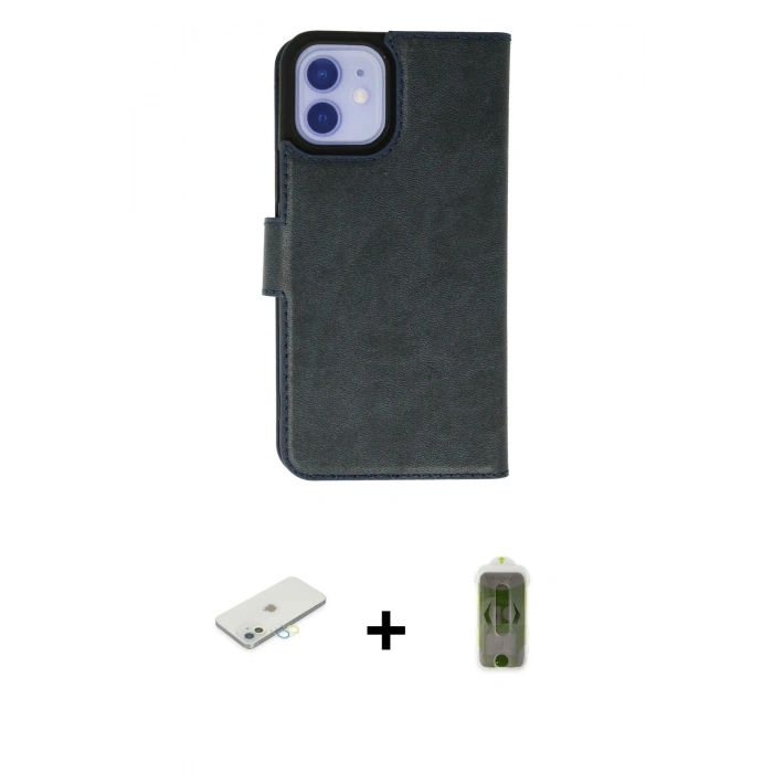 MARSİLYAN™- iPhone 12 Kılıf Siluet Işık Serisi - Siyah Joko Magic 5D Hayalet Cam + Renkli Kamera Lens Koruma Cam - SI
