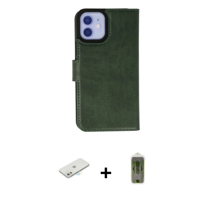 MARSİLYAN™- iPhone 12 Kılıf Siluet Işık Serisi - Siyah Joko Magic 5D Hayalet Cam + Renkli Kamera Lens Koruma Cam - SI