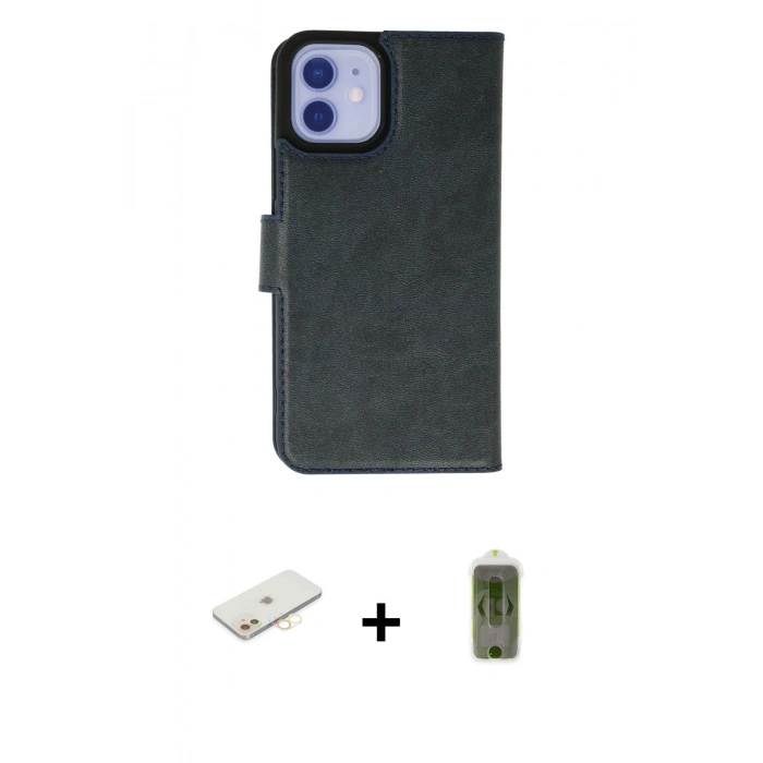 MARSİLYAN™- iPhone 12 Kılıf Siluet Işık Serisi - Siyah Joko Magic 5D Hayalet Cam + Renkli Kamera Lens Koruma Cam - SI