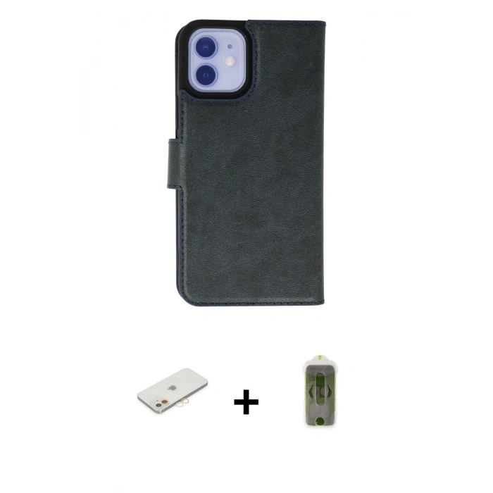 MARSİLYAN™- iPhone 12 Kılıf Siluet Işık Serisi - Siyah Joko Magic 5D Hayalet Cam + Renkli Kamera Lens Koruma Cam - TU