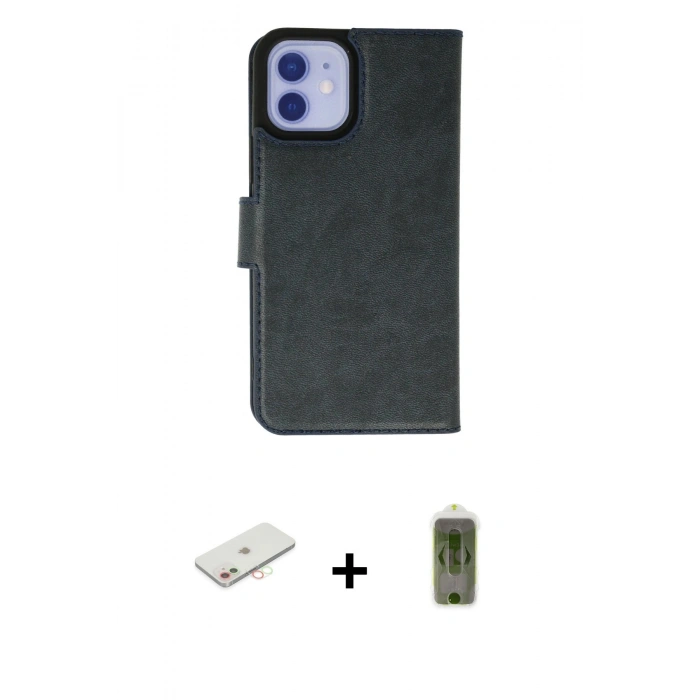 MARSİLYAN™- iPhone 12 Kılıf Siluet Işık Serisi - Siyah Joko Magic 5D Hayalet Cam + Renkli Kamera Lens Koruma Cam - YL