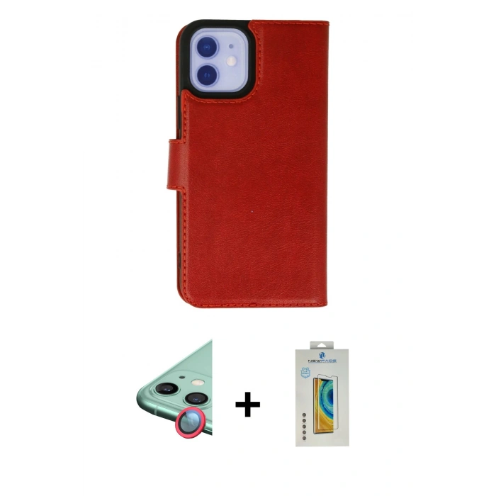 MARSİLYAN™- iPhone 12 Kılıf Siluet Işık Serisi - Siyah Polymer Nano Ekran Koruyucu + Raze Metal Kamera Lens - KI
