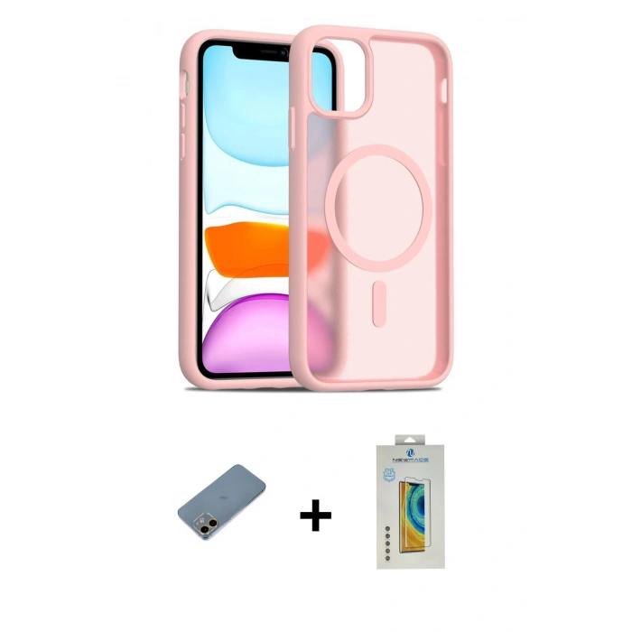 MARSİLYAN™- iPhone 12 Kılıf Siluet Minimal Prime - Siyah Polymer Nano Ekran Koruyucu + Shine Kamera Lens Koruma Cam - GD