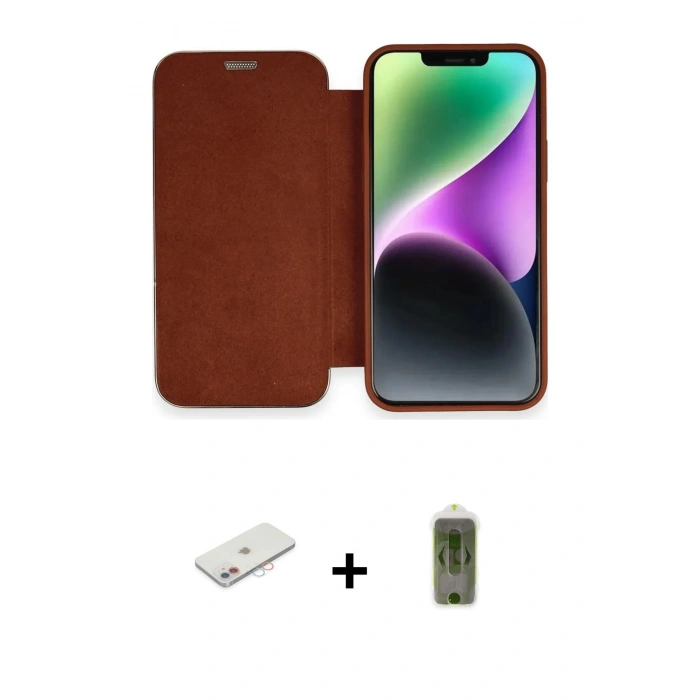 MARSİLYAN™- iPhone 12 Kılıf Siluet Minimal Serisi - Siyah Joko Magic 5D Hayalet Cam + Renkli Kamera Lens Koruma Cam - PE