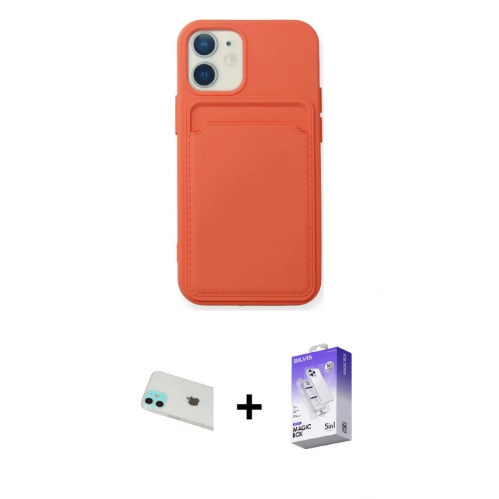 MARSİLYAN™- iPhone 12 Kılıf Vadi Çizgi Prime - Siyah Bilvis 5in1 3D Magic Cam Ekran Koruyucu + Rainbow Kamera Lens Koruma Cam - YL