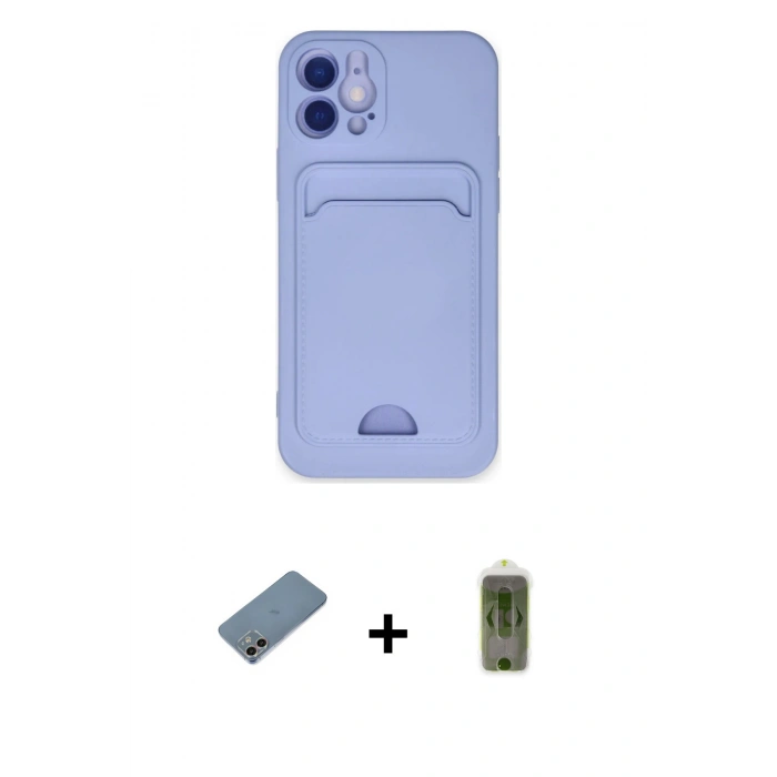 MARSİLYAN™- iPhone 12 Kılıf Vadi Çizgi Prime - Siyah Joko Magic 5D Hayalet Cam + Shine Kamera Lens Koruma Cam - GI