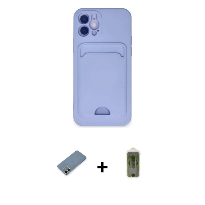 MARSİLYAN™- iPhone 12 Kılıf Vadi Çizgi Prime - Siyah Joko Magic 5D Hayalet Cam + Metal Kamera Lens Koruma Cam - AKYL