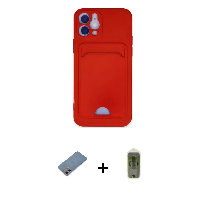 MARSİLYAN™- iPhone 12 Kılıf Vadi Çizgi Prime - Siyah Joko Magic 5D Hayalet Cam + Shine Kamera Lens Koruma Cam - PE