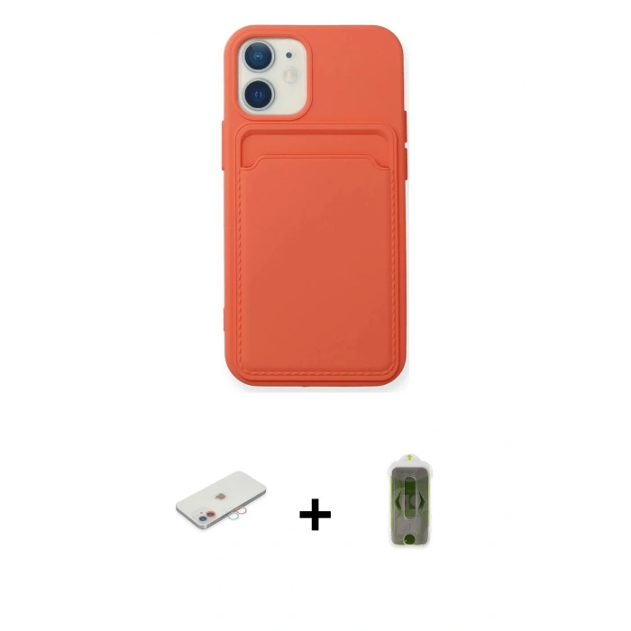MARSİLYAN™- iPhone 12 Kılıf Vadi Çizgi Prime - Siyah Joko Magic 5D Hayalet Cam + Renkli Kamera Lens Koruma Cam - PE