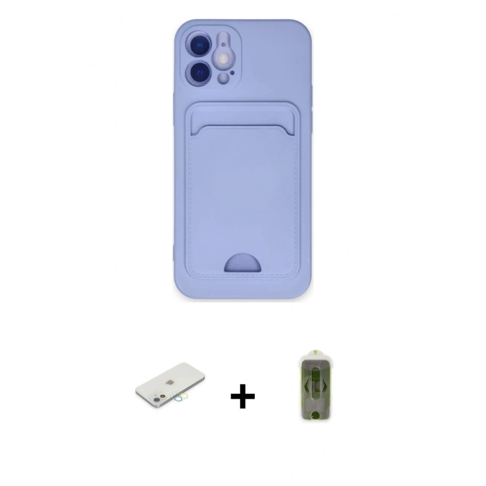 MARSİLYAN™- iPhone 12 Kılıf Vadi Çizgi Prime - Siyah Joko Magic 5D Hayalet Cam + Renkli Kamera Lens Koruma Cam - SI