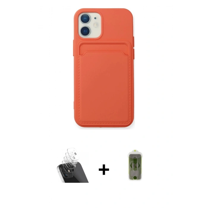 MARSİLYAN™- iPhone 12 Kılıf Vadi Çizgi Prime - Siyah Joko Magic 5D Hayalet Cam + Kamera Lens Koruma Cam - SF