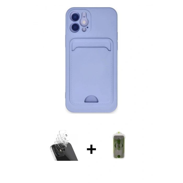 MARSİLYAN™- iPhone 12 Kılıf Vadi Çizgi Prime - Siyah Joko Magic 5D Hayalet Cam + Kamera Lens Koruma Cam - SF