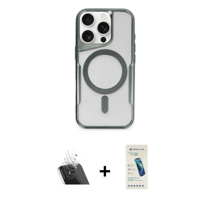 MARSİLYAN™- iPhone 12 Kılıf Yadigar Klasik Özel Seri - Şeffaf Pasifik Cam Ekran Koruyucu + Kamera Lens Koruma Cam - SF