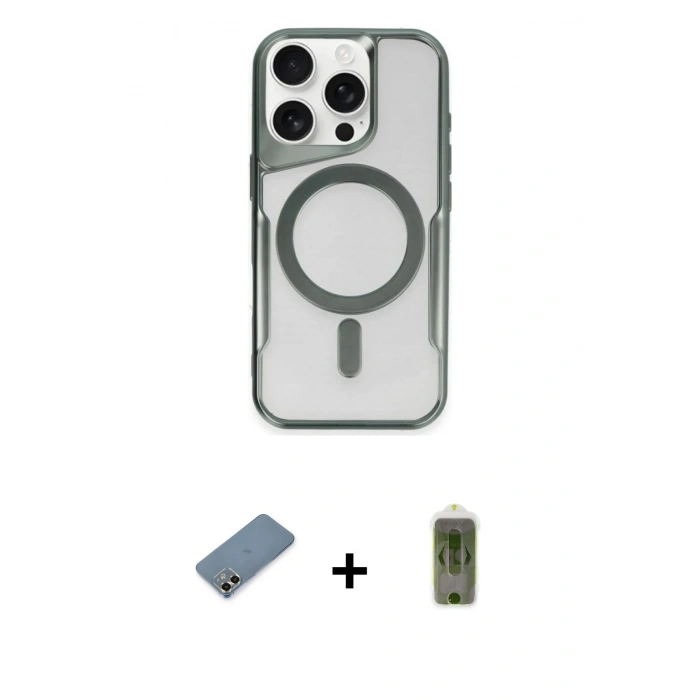MARSİLYAN™- iPhone 12 Kılıf Yadigar Klasik Özel Seri - Siyah Joko Magic 5D Hayalet Cam + Metal Kamera Lens Koruma Cam - GD