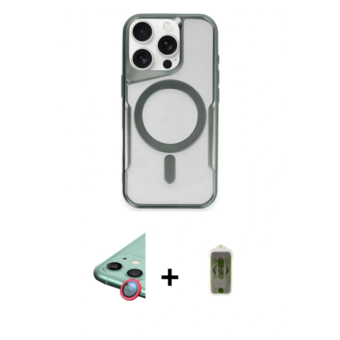 MARSİLYAN™- iPhone 12 Kılıf Yadigar Klasik Özel Seri - Siyah Joko Magic 5D Hayalet Cam + Raze Metal Kamera Lens - KI