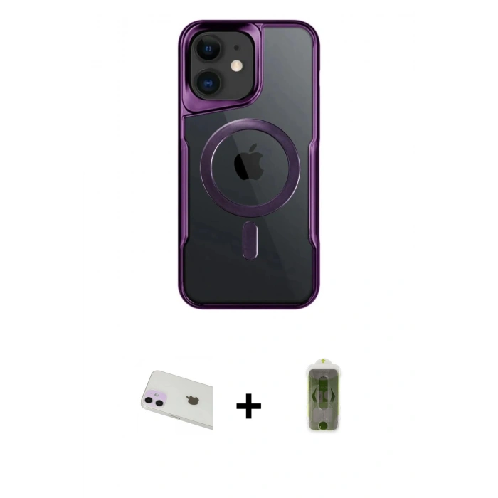 MARSİLYAN™- iPhone 12 Kılıf Yadigar Klasik Özel Seri - Siyah Joko Magic 5D Hayalet Cam + Rainbow Kamera Lens Koruma Cam - MR