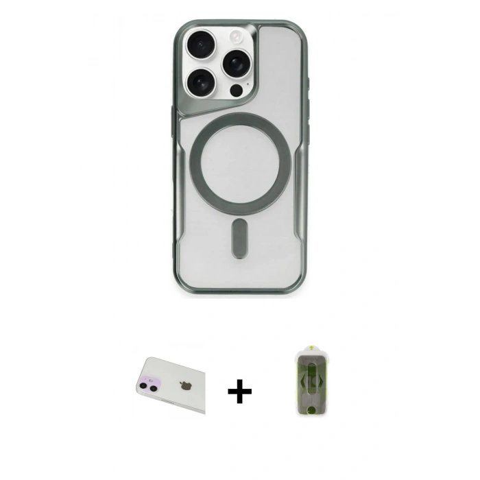 MARSİLYAN™- iPhone 12 Kılıf Yadigar Klasik Özel Seri - Siyah Joko Magic 5D Hayalet Cam + Rainbow Kamera Lens Koruma Cam - MR