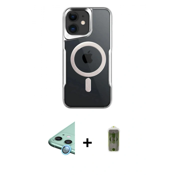 MARSİLYAN™- iPhone 12 Kılıf Yadigar Klasik Özel Seri - Siyah Joko Magic 5D Hayalet Cam + Raze Metal Kamera Lens - MI
