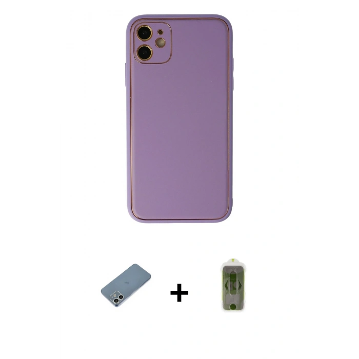 MARSİLYAN™- iPhone 12 Kılıf Yadigar Klasik - Siyah Joko Magic 5D Hayalet Cam + Gümüş Shine Kamera Lens Koruma Cam