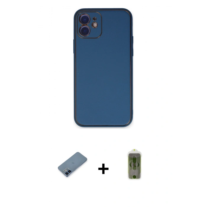 MARSİLYAN™- iPhone 12 Kılıf Yadigar Klasik - Siyah Joko Magic 5D Hayalet Cam + Metal Kamera Lens Koruma Cam - MI