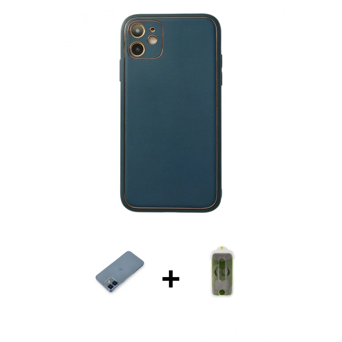 MARSİLYAN™- iPhone 12 Kılıf Yadigar Klasik - Siyah Joko Magic 5D Hayalet Cam + Metal Kamera Lens Koruma Cam - MI