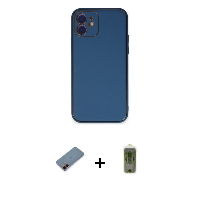 MARSİLYAN™- iPhone 12 Kılıf Yadigar Klasik - Siyah Joko Magic 5D Hayalet Cam + Metal Kamera Lens Koruma Cam - KI