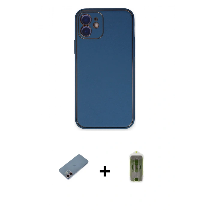 MARSİLYAN™- iPhone 12 Kılıf Yadigar Klasik - Siyah Joko Magic 5D Hayalet Cam + Pembe Shine Kamera Lens Koruma Cam
