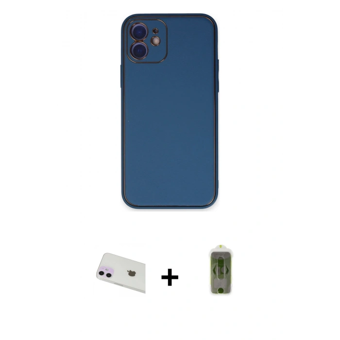 MARSİLYAN™- iPhone 12 Kılıf Yadigar Klasik - Siyah Joko Magic 5D Hayalet Cam + Rainbow Kamera Lens Koruma Cam - MR