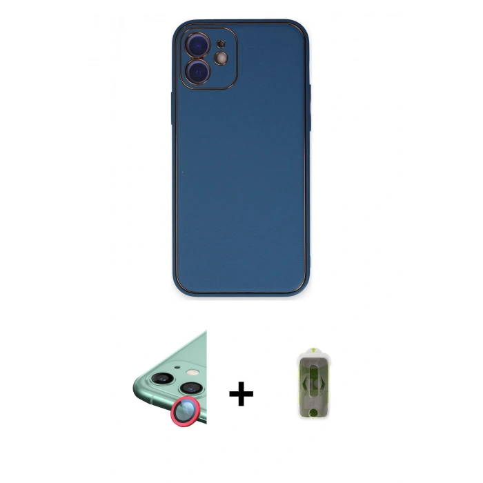 MARSİLYAN™- iPhone 12 Kılıf Yadigar Klasik - Siyah Joko Magic 5D Hayalet Cam + Raze Metal Kamera Lens - KI