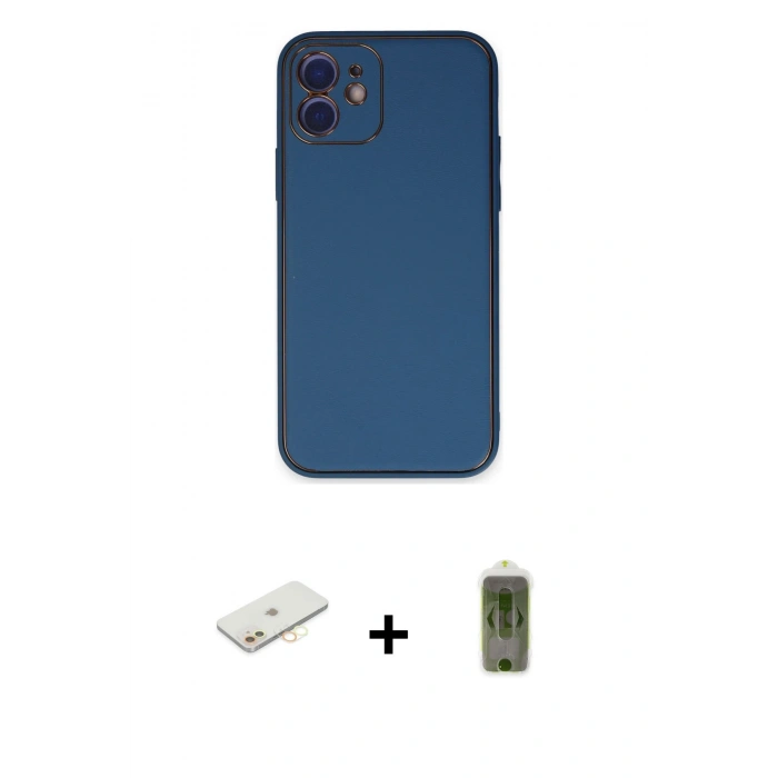 MARSİLYAN™- iPhone 12 Kılıf Yadigar Klasik - Siyah Joko Magic 5D Hayalet Cam + Renkli Kamera Lens Koruma Cam - SI