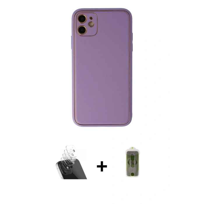 MARSİLYAN™- iPhone 12 Kılıf Yadigar Klasik - Siyah Joko Magic 5D Hayalet Cam + Şeffaf Kamera Lens Koruma Cam
