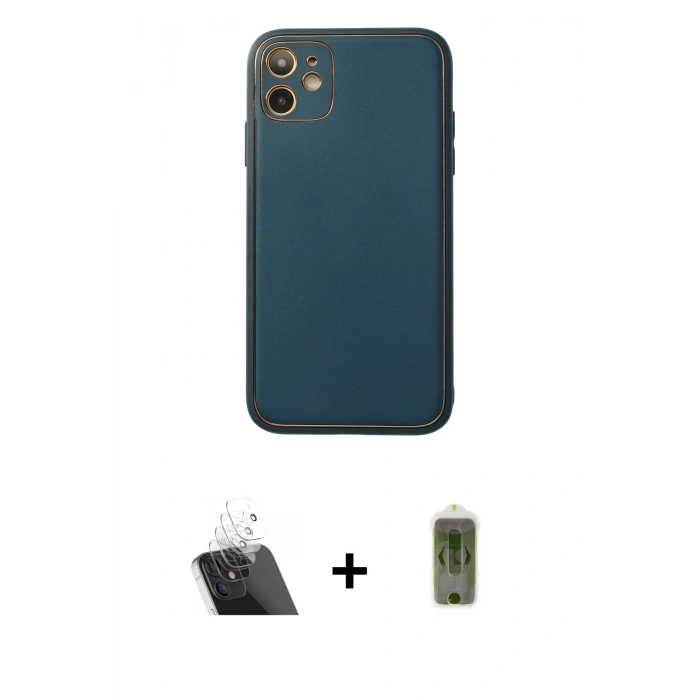 MARSİLYAN™- iPhone 12 Kılıf Yadigar Klasik - Siyah Joko Magic 5D Hayalet Cam + Şeffaf Kamera Lens Koruma Cam