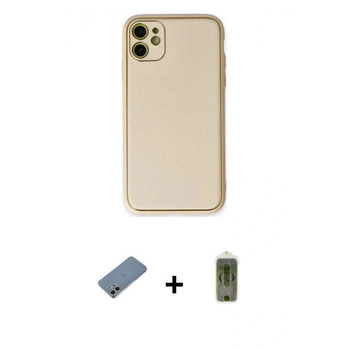 MARSİLYAN™- iPhone 12 Kılıf Yadigar Klasik - Siyah Joko Magic 5D Hayalet Cam + Shine Kamera Lens Koruma Cam - GI