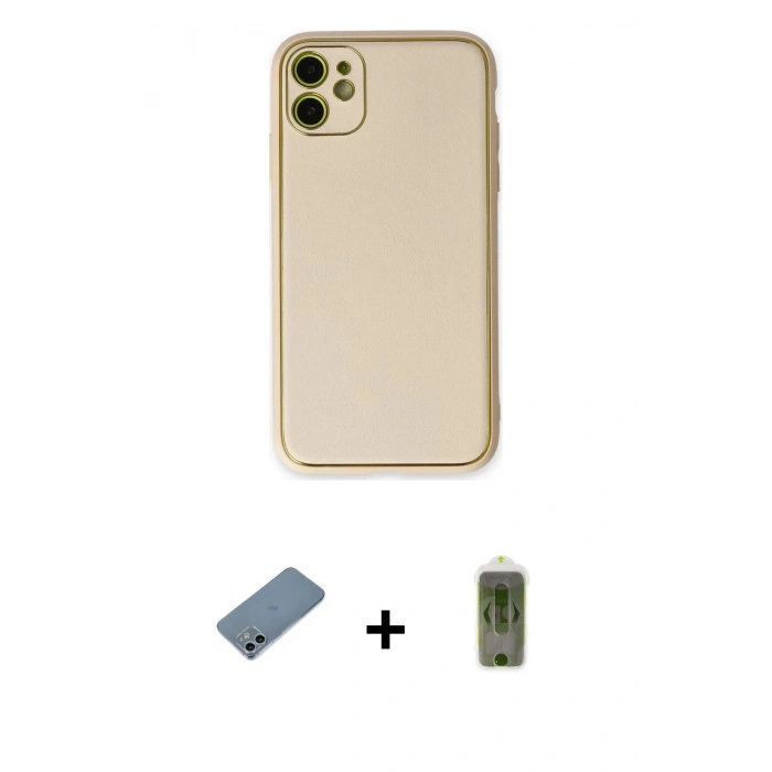 MARSİLYAN™- iPhone 12 Kılıf Yadigar Klasik - Siyah Joko Magic 5D Hayalet Cam + Shine Kamera Lens Koruma Cam - SABE