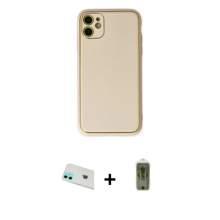 MARSİLYAN™- iPhone 12 Kılıf Yadigar Klasik - Siyah Joko Magic 5D Hayalet Cam + Yeşil Rainbow Kamera Lens Koruma Cam
