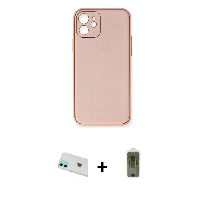 MARSİLYAN™- iPhone 12 Kılıf Yadigar Klasik - Siyah Joko Magic 5D Hayalet Cam + Yeşil Rainbow Kamera Lens Koruma Cam