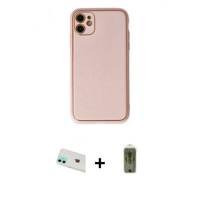 MARSİLYAN™- iPhone 12 Kılıf Yadigar Klasik - Siyah Joko Magic 5D Hayalet Cam + Yeşil Rainbow Kamera Lens Koruma Cam