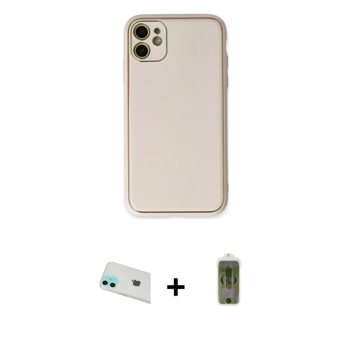 MARSİLYAN™- iPhone 12 Kılıf Yadigar Klasik - Siyah Joko Magic 5D Hayalet Cam + Yeşil Rainbow Kamera Lens Koruma Cam