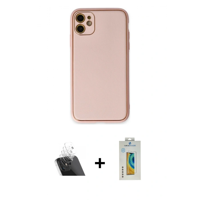 MARSİLYAN™- iPhone 12 Kılıf Yadigar Klasik - Siyah Polymer Nano Ekran Koruyucu + Kamera Lens Koruma Cam - SF