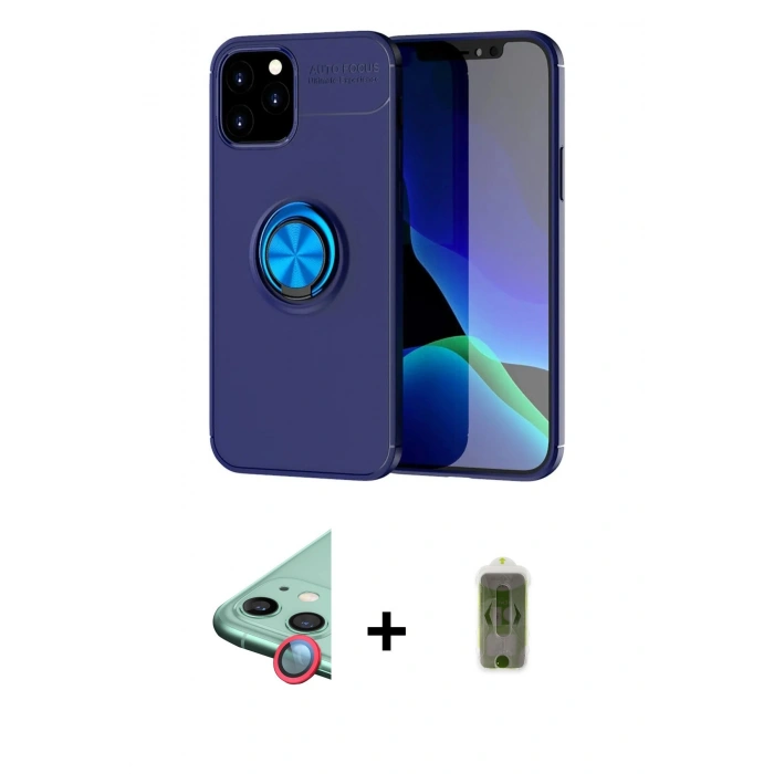 MARSİLYAN™- iPhone 12 Kılıf Yankı Form Prime - Siyah Joko Magic 5D Hayalet Cam + Raze Metal Kamera Lens - KI