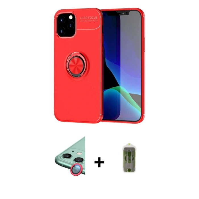 MARSİLYAN™- iPhone 12 Kılıf Yankı Form Prime - Siyah Joko Magic 5D Hayalet Cam + Raze Metal Kamera Lens - KI