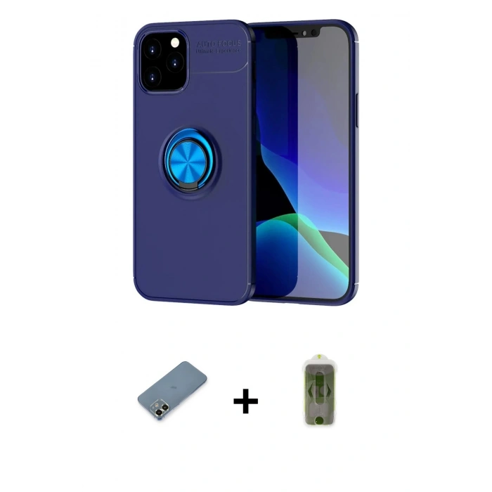 MARSİLYAN™- iPhone 12 Kılıf Yankı Form Prime - Siyah Joko Magic 5D Hayalet Cam + Metal Kamera Lens Koruma Cam - AKYL