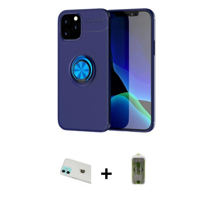 MARSİLYAN™- iPhone 12 Kılıf Yankı Form Prime - Siyah Joko Magic 5D Hayalet Cam + Rainbow Kamera Lens Koruma Cam - YL