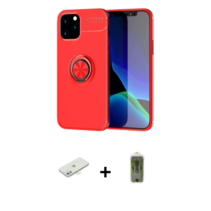 MARSİLYAN™- iPhone 12 Kılıf Yankı Form Prime - Siyah Joko Magic 5D Hayalet Cam + Sarı Renkli Kamera Lens Koruma Cam