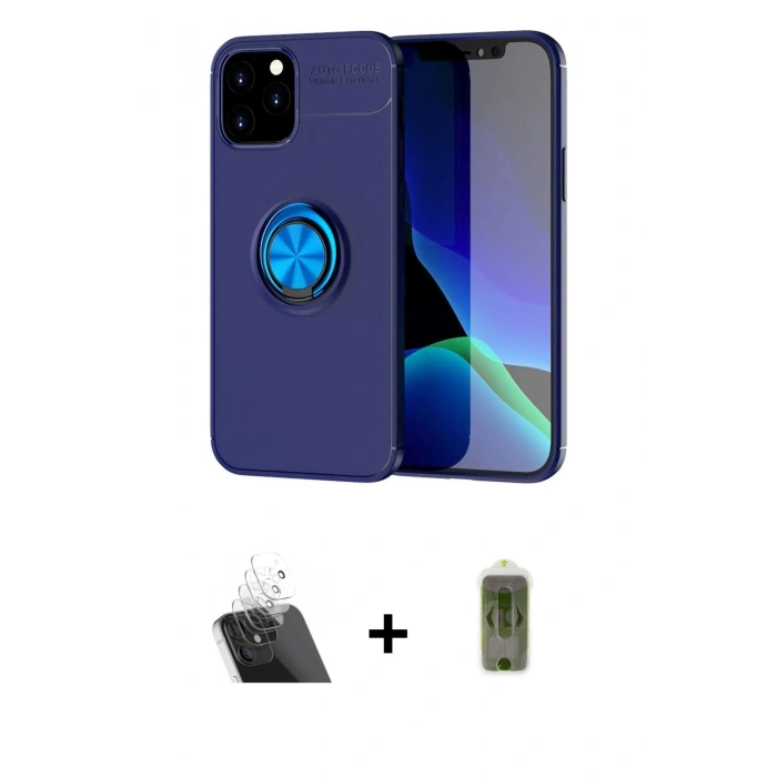 MARSİLYAN™- iPhone 12 Kılıf Yankı Form Prime - Siyah Joko Magic 5D Hayalet Cam + Kamera Lens Koruma Cam - SF