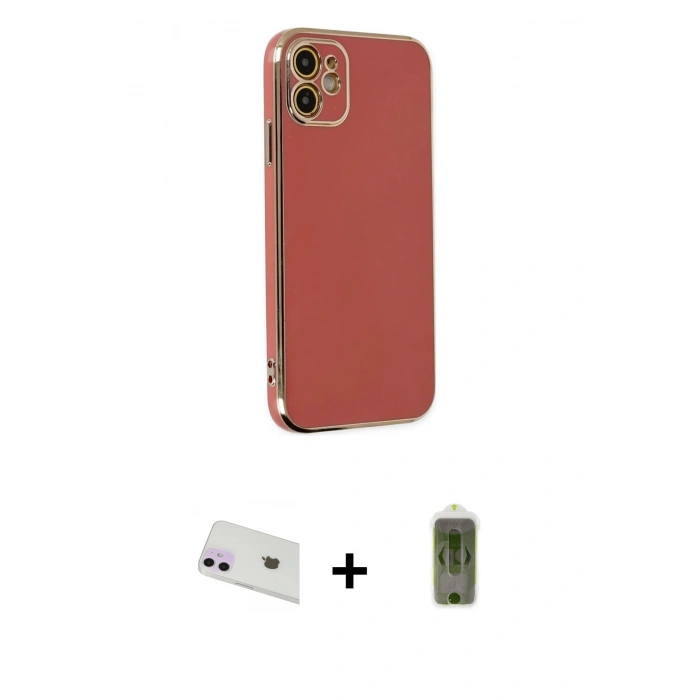 MARSİLYAN™- iPhone 12 Kılıf Yankı Serisi - Siyah Joko Magic 5D Hayalet Cam + Rainbow Kamera Lens Koruma Cam - MR