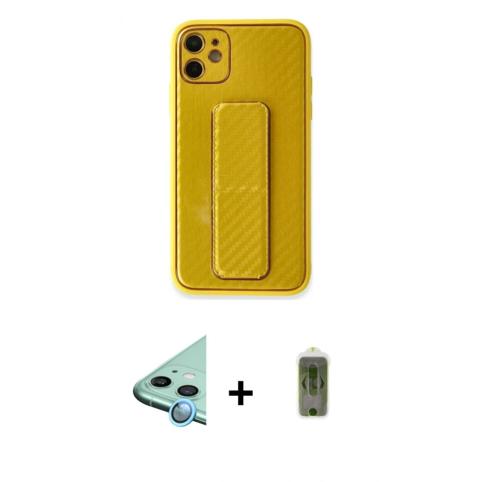 MARSİLYAN™- iPhone 12 Kılıf Yörünge Yansıma - Siyah Joko Magic 5D Hayalet Cam + Raze Metal Kamera Lens - MI