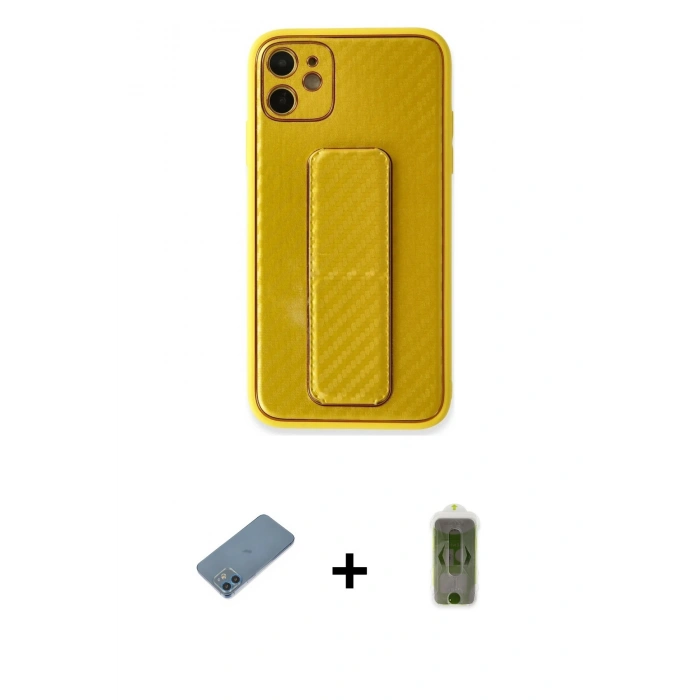 MARSİLYAN™- iPhone 12 Kılıf Yörünge Yansıma - Siyah Joko Magic 5D Hayalet Cam + Shine Kamera Lens Koruma Cam - MI